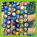 Multicolor Turco Evil Eye Beads Lampwork Glass Cara sonriente cuentas redondas planas al por mayor